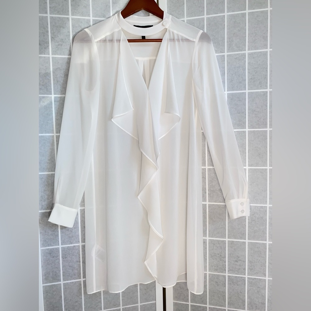 BCBG Maxazria Ruffled Sheer Top/Dress small